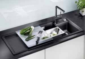 мойка для кухни черная отличного качества шоу рум Axia-6S-F